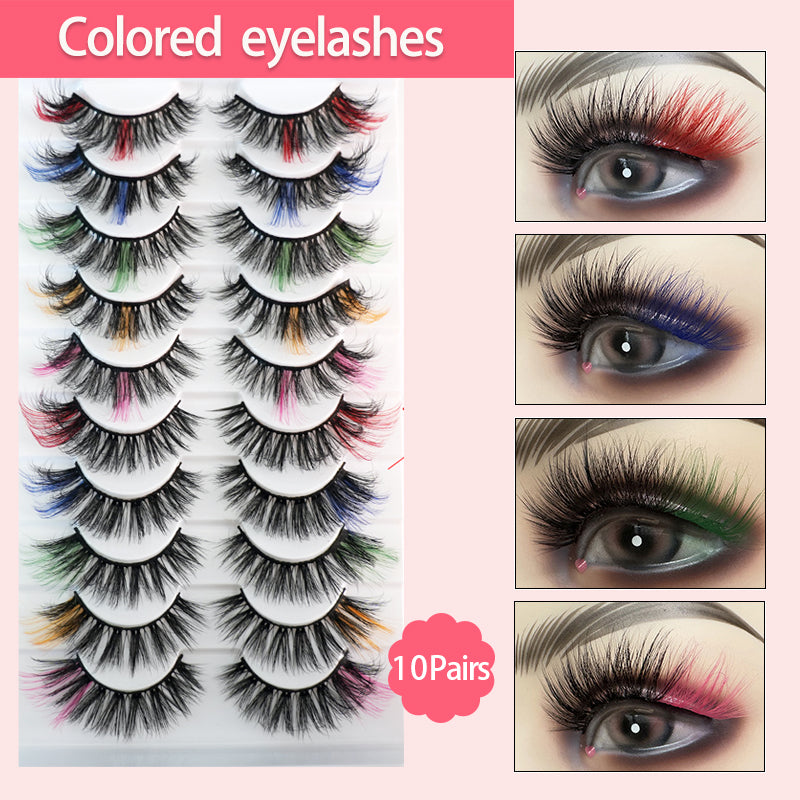 Colored false eyelashes